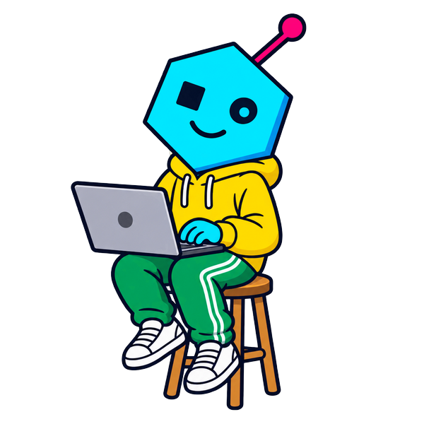 La mascotte di IL MARRA con un portatile